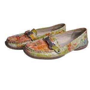 Anne Klein Cailley Loafers Multi Color Croc Embossed Leather Size 9M